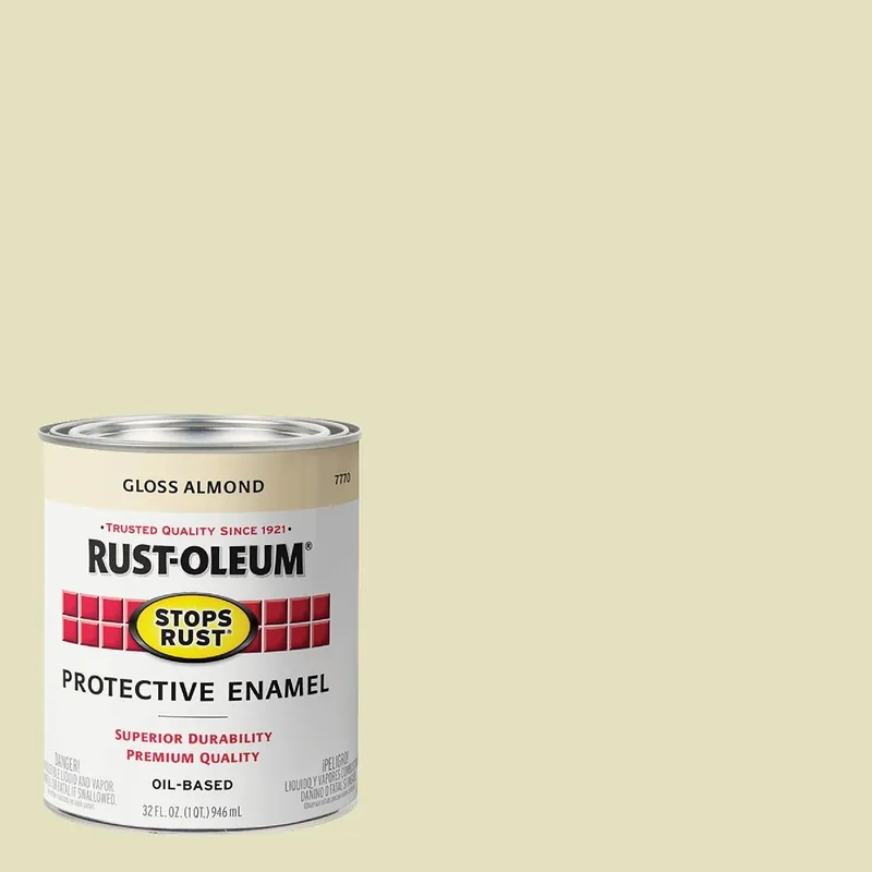 Rust-Oleum 7770502 Stops Rust Oil Based Gloss Protective Rust Control Enamel Almond 1 Qt.