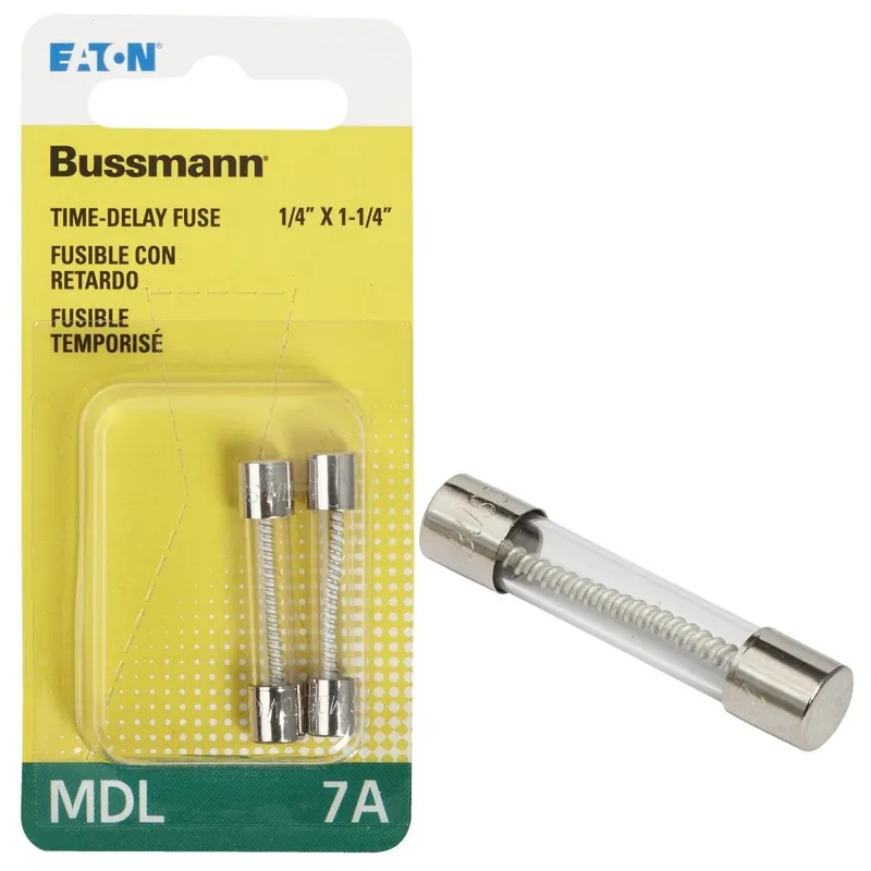 Bussmann BP/MDL-7 7A MDL Glass Tube Electronic Fuse (2-Pack)