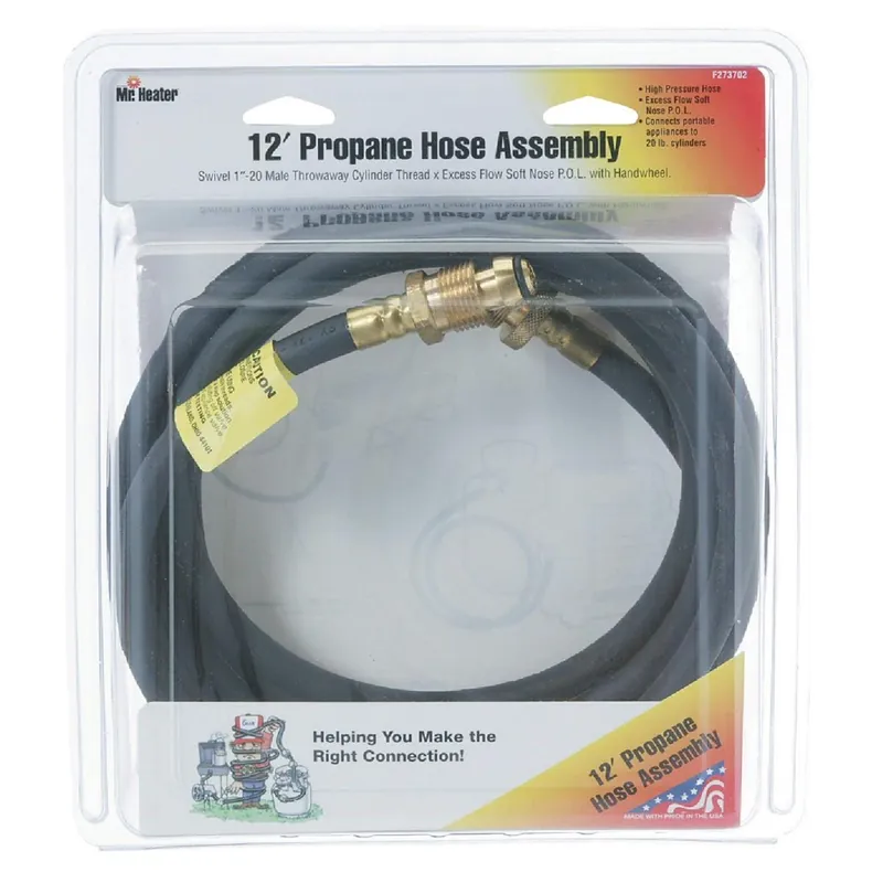 Mr Heater F273702 Buddy LP Hose Assembly 12 Ft x Swivel 1 In-20 MTCT