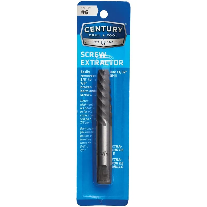 Century Drill Tool 73406 Spiral Flute Screw Extractor