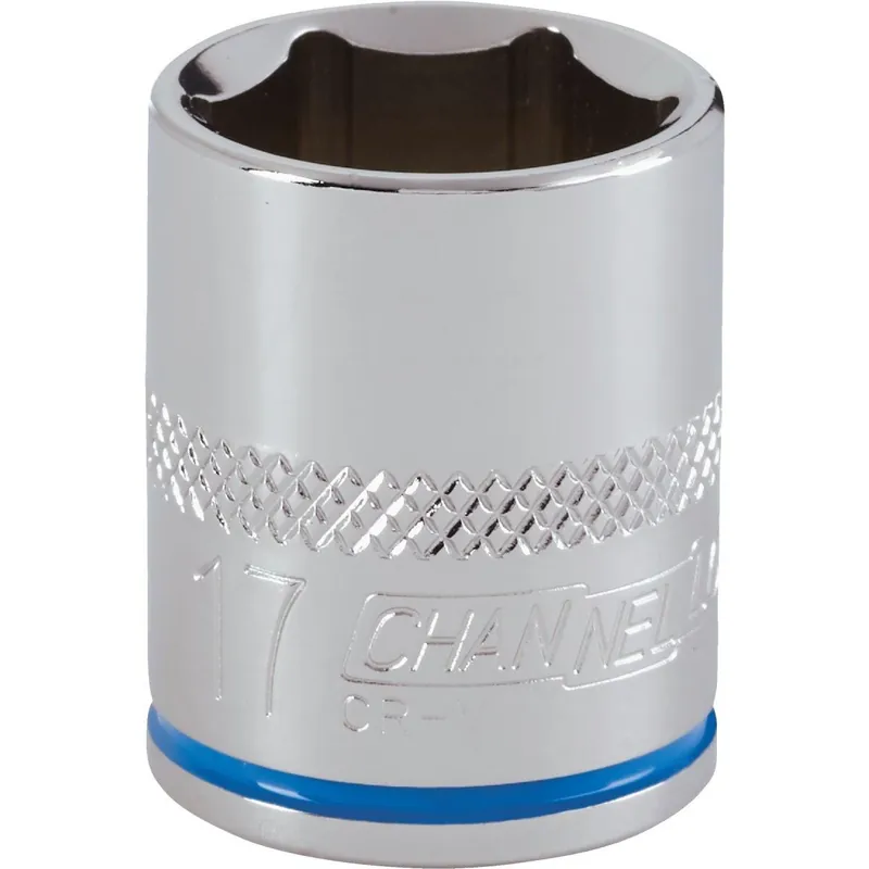 Channellock 302725 3/8 In. Drive 17 mm 6-Point Shallow Metric Socket