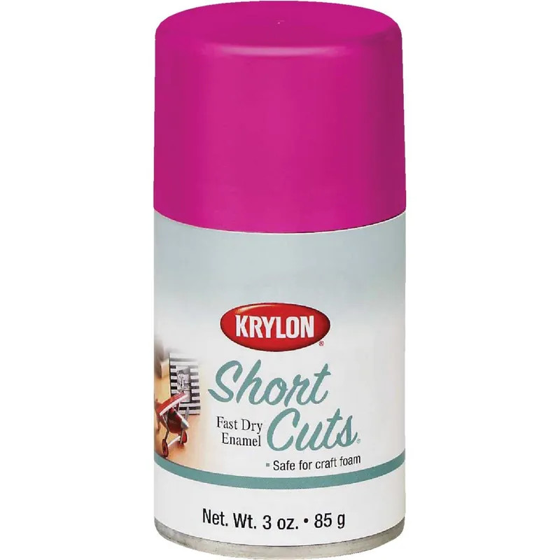 Krylon SCS-039 Short Cuts 3 Oz. High-Gloss Enamel Spray Paint Hot Pink