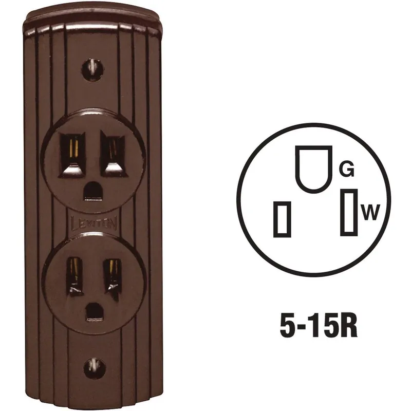 Leviton C20-5238 15A Surface Mount Brown 5-15R Power Outlet