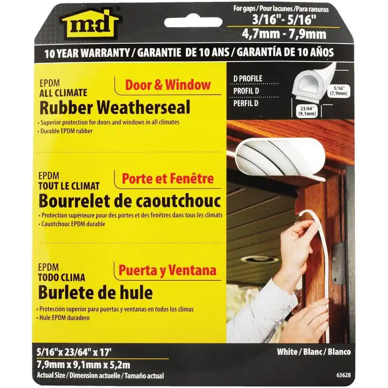 M-D 63628 Weatherstrip 17 Feet 23/64