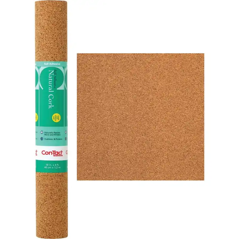 Con-Tact 04F-C6421-06 Cork Self-Adhesive Shelf Liner 18 In. x 4 Ft.