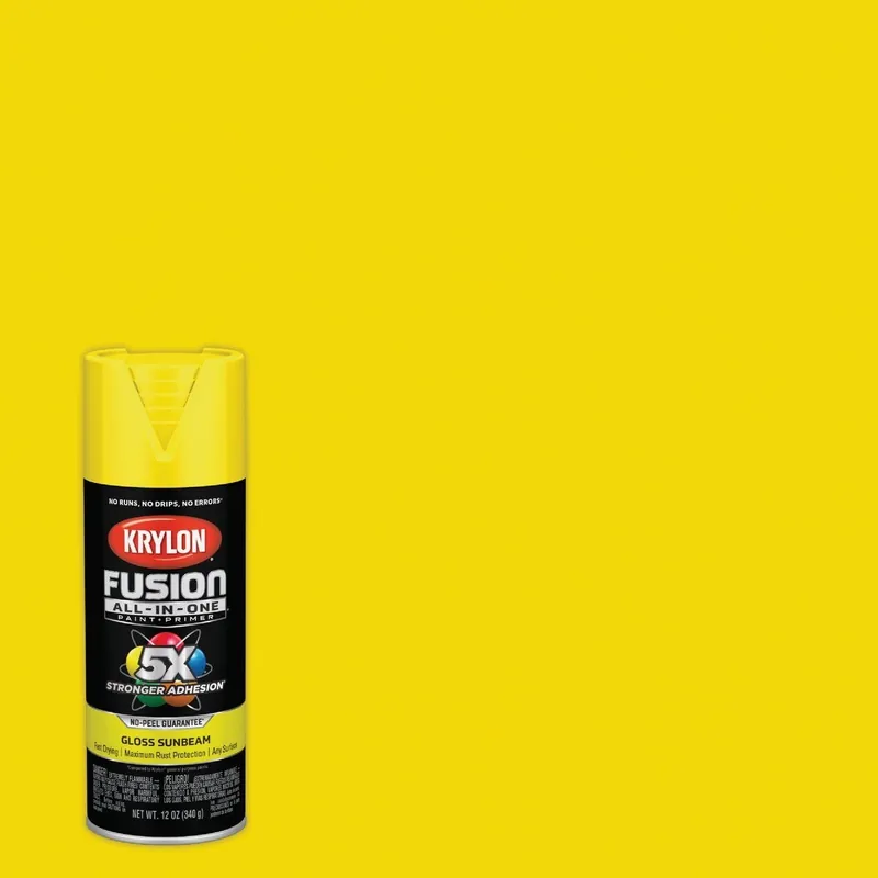 Krylon K02725007 Fusion All-In-One Gloss Spray Paint & Primer Sunbeam
