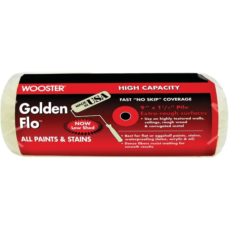 Wooster Brush RR664-9 Golden Flo 9 In. x 1-1/4 In. Knit Fabric Roller Cover