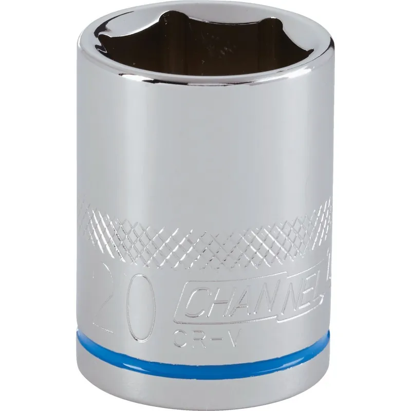 Channellock 302816 1/2 In. Drive 20 mm 6-Point Shallow Metric Socket