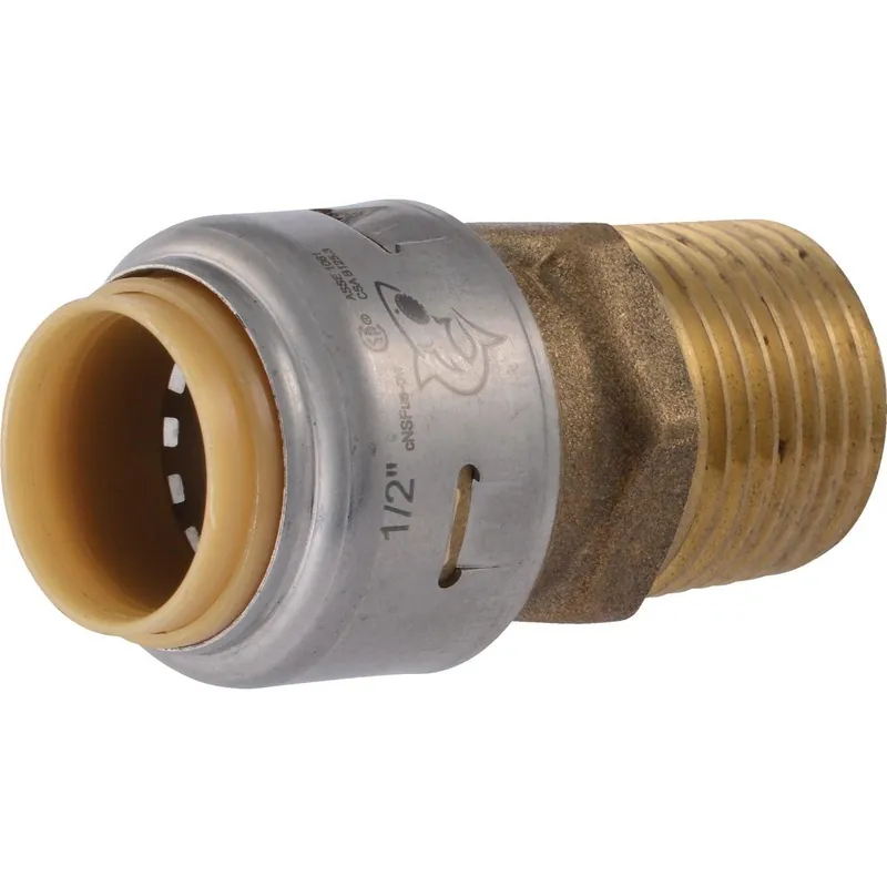 SharkBite UR120A 1/2 In. x 1/2 In. MNPT Straight Brass Push-to-Connect Male Adapter