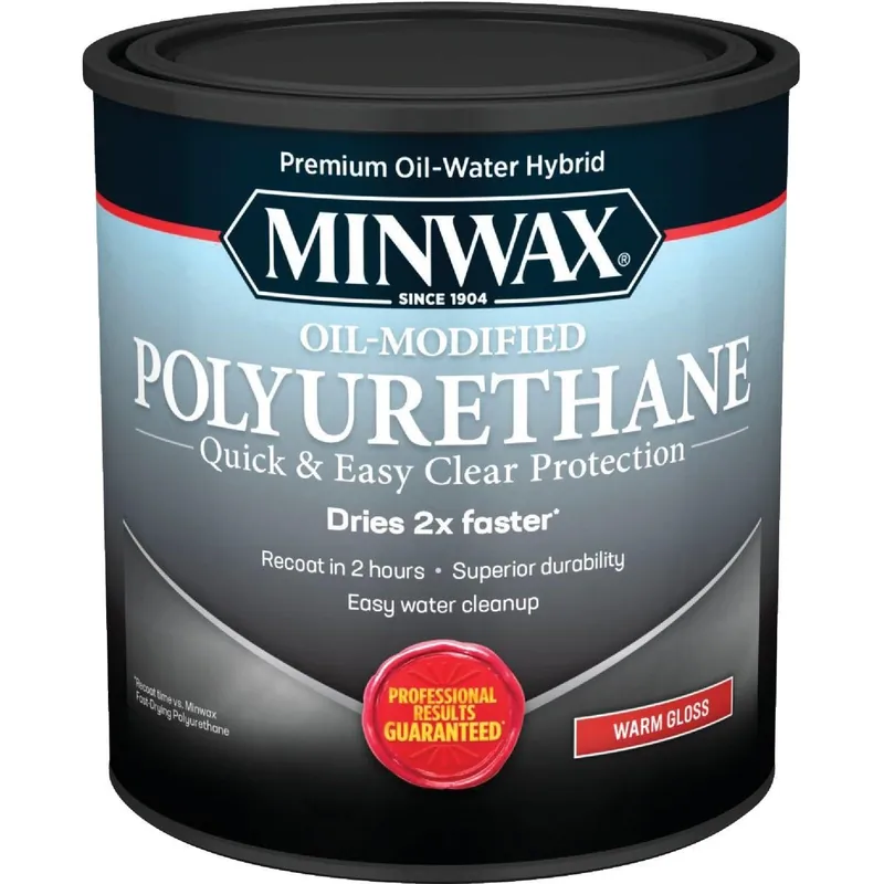 Minwax 630150444 Gloss Water Based Oil-Modified Interior Polyurethane 1 Qt.