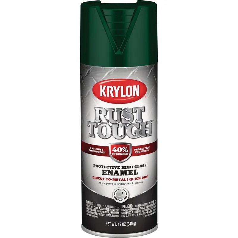 Krylon K09223008 Rust Tough 12 Oz. Gloss Alkyd Enamel Spray Paint Hunter Green