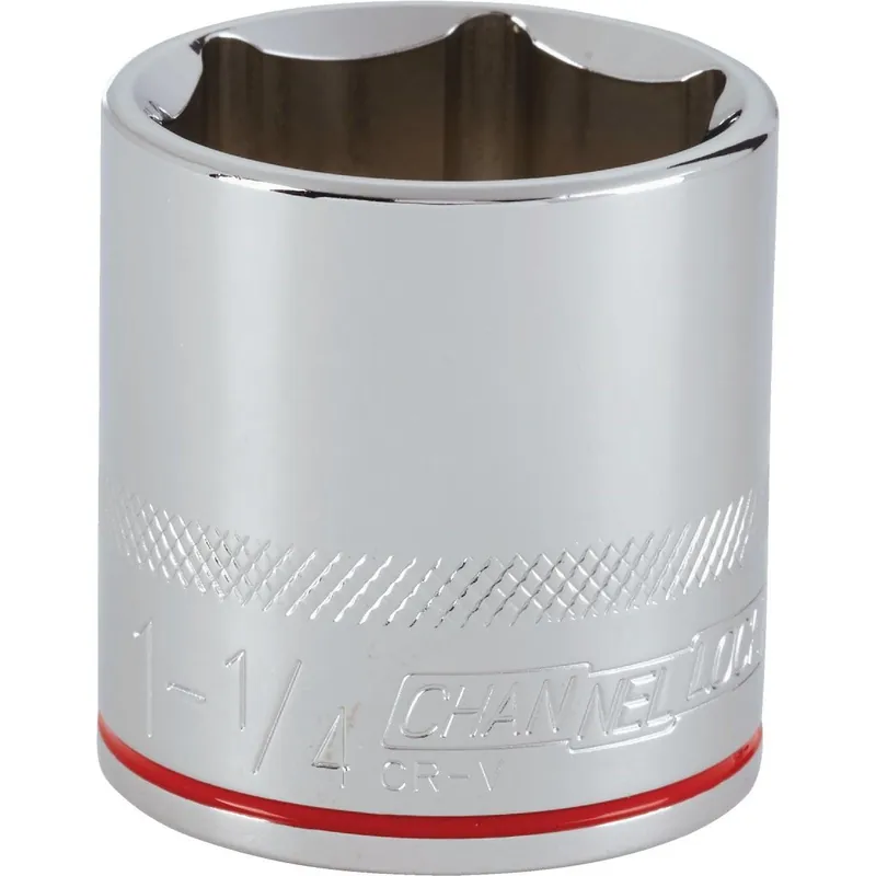 Channellock 302786 1/2 In. Drive 1-1/4 In. 6-Point Shallow Standard Socket