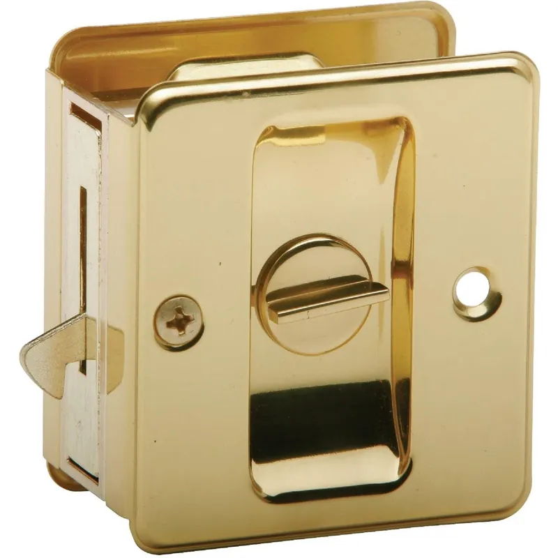 Schlage SC991B-605 Privacy Polished Brass Pocket Door Lock Pull