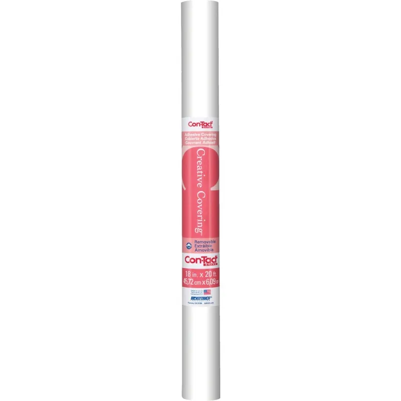 Con-Tact 16F-C9A952-06 Creative Covering 18 In. x 16 Ft. White Self-Adhesive Shelf Liner
