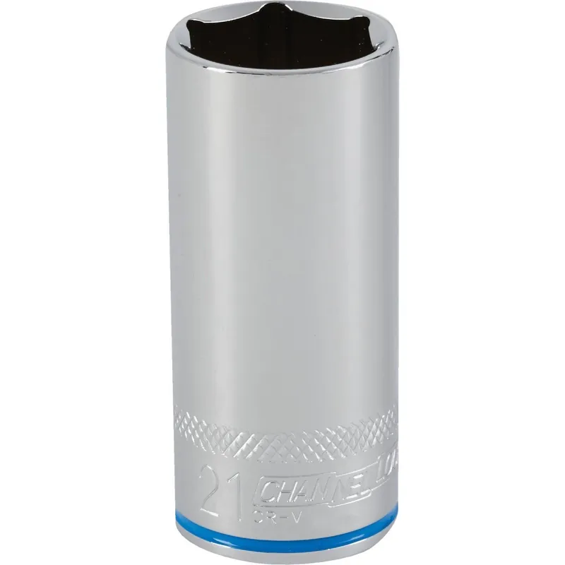 Channellock 302742 3/8 In. Drive 21 mm 6-Point Deep Metric Socket