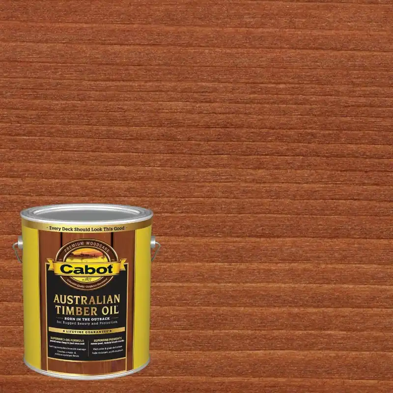 Cabot 140.0003460.007 Australian Timber Oil Translucent Exterior Oil Finish Jarrah Brown 1 Gal.