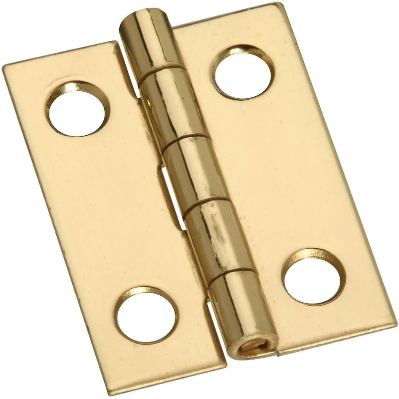 National N211177 Narrow Brass Decorative Hinge 3/4 In. x 1 In. 4-Pack