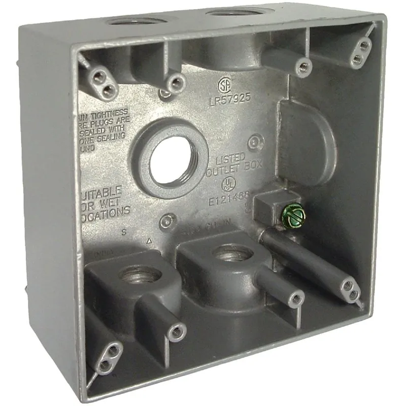 Bell 5337-5 HUB5337 2-Gang 1/2 In. 5-Outlet Weatherproof Outdoor Outlet Box