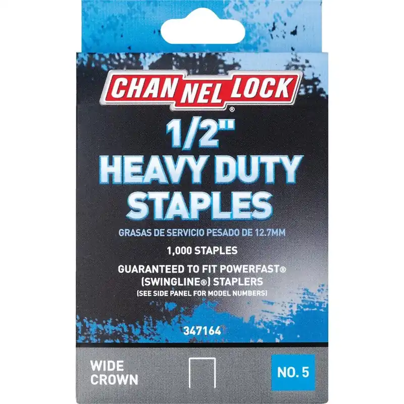 Channellock 347164 No. 5 Heavy-Duty Wide Crown Staple 1/2 In. (1000-Pack)
