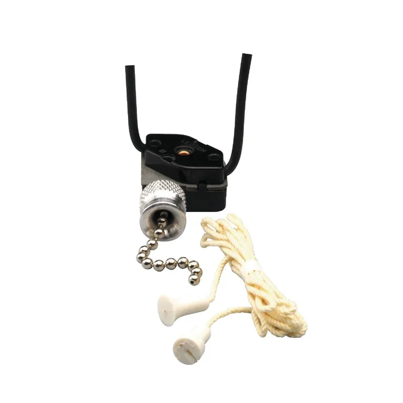 Leviton 052-10097-008 3 Ft. Cord Single Pole Pull Chain Switch