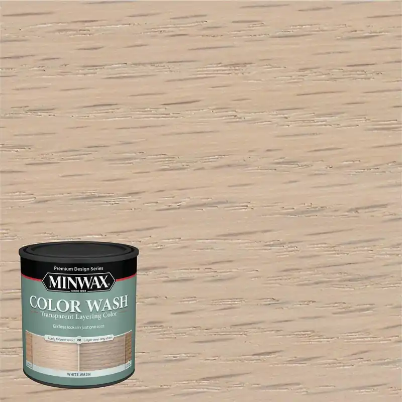 Minwax 618604444 Water-Based White Wash Wood Stain White 1 Qt.