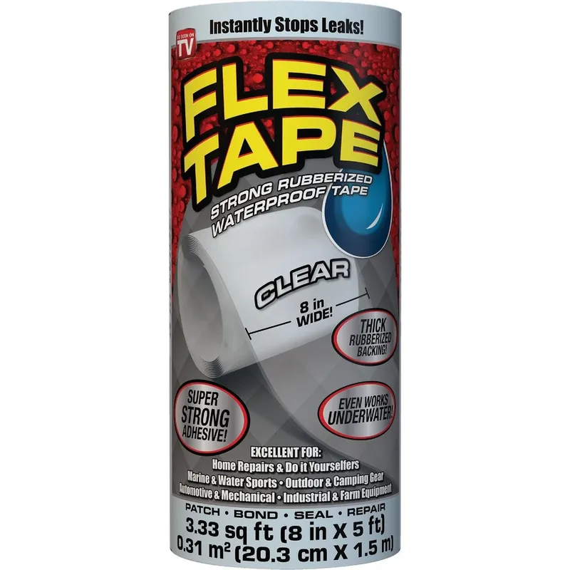 Flex Tape TFSCLRR0805 Repair Tape 8 In. x 5 Ft. Clear