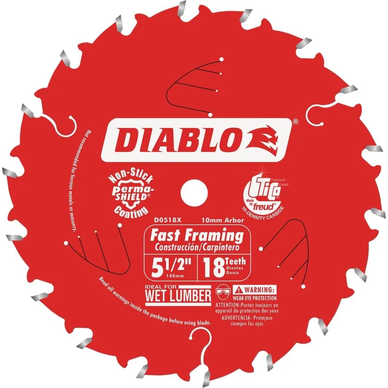 Diablo D055018WMX Fast Framing Circular Saw Blade 5-1/2 In. 18-Tooth