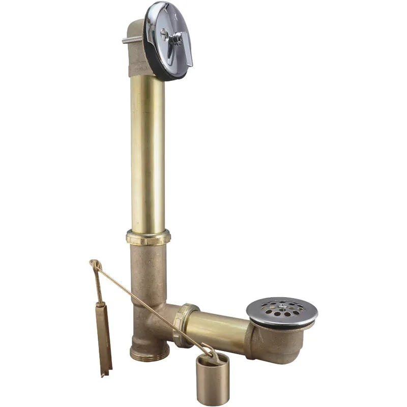 Keeney 606RB Rough Brass Trip Lever Bath Drain with Polished Chrome Trim