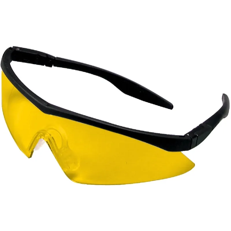 Safety Works 10021280 Straight Temple Black Frame Safety Glasses with Anti-Fog Amber Lenses