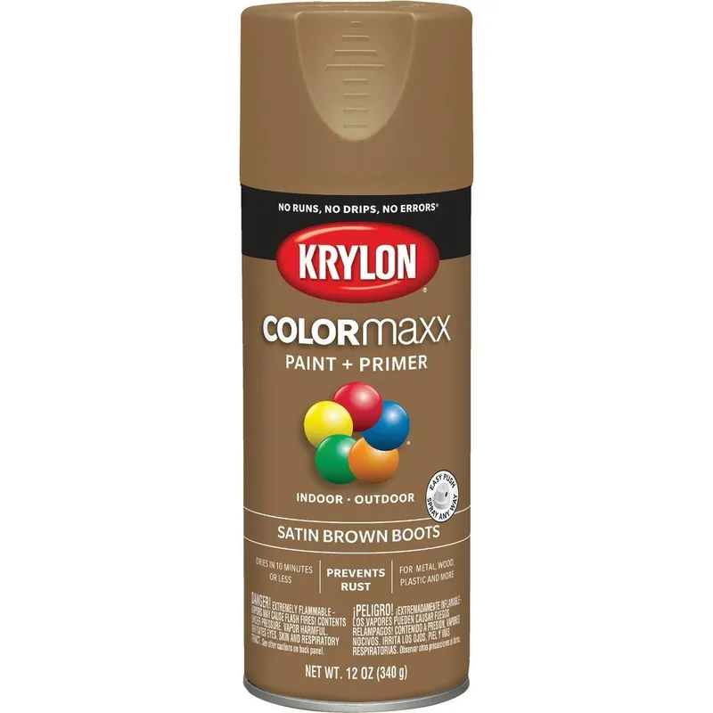 Krylon K05559007 ColorMaxx 12 Oz. Satin Spray Paint Brown Boots