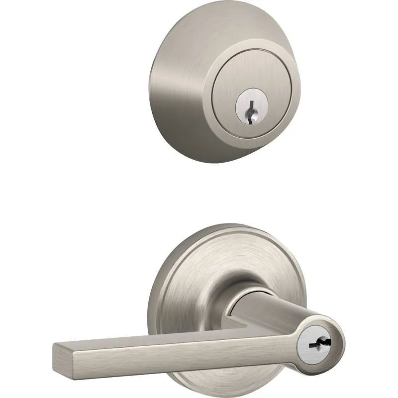 Dexter JC60VSOL619 Solstice Satin Nickel Single Cylinder Deadbolt & Door Lever Combo