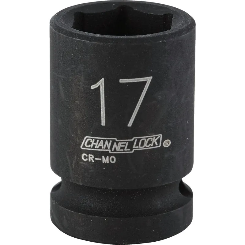 Channellock 315052 1/2 In. Drive 17 mm 6-Point Shallow Metric Impact Socket