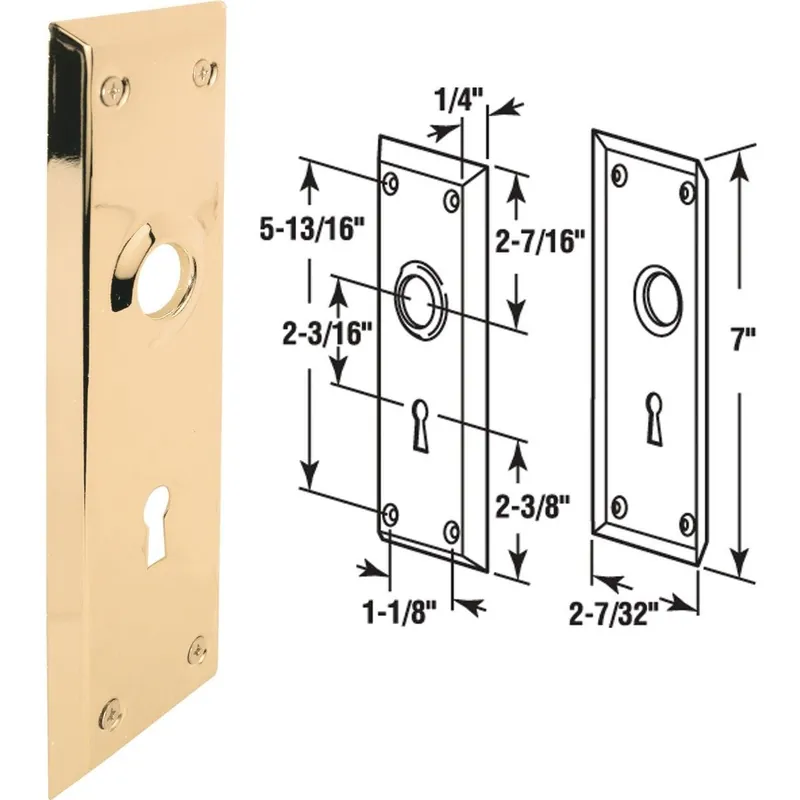 Defender Security E2295 Brass Mortise Trim Plate