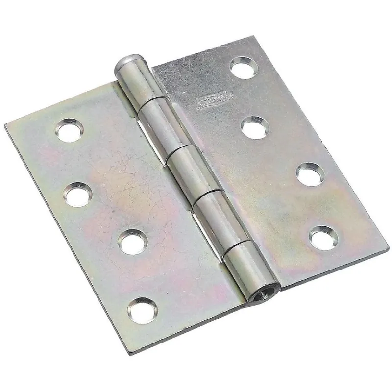 National N195677 4 In. Square Zinc Plated Steel Broad Door Hinge