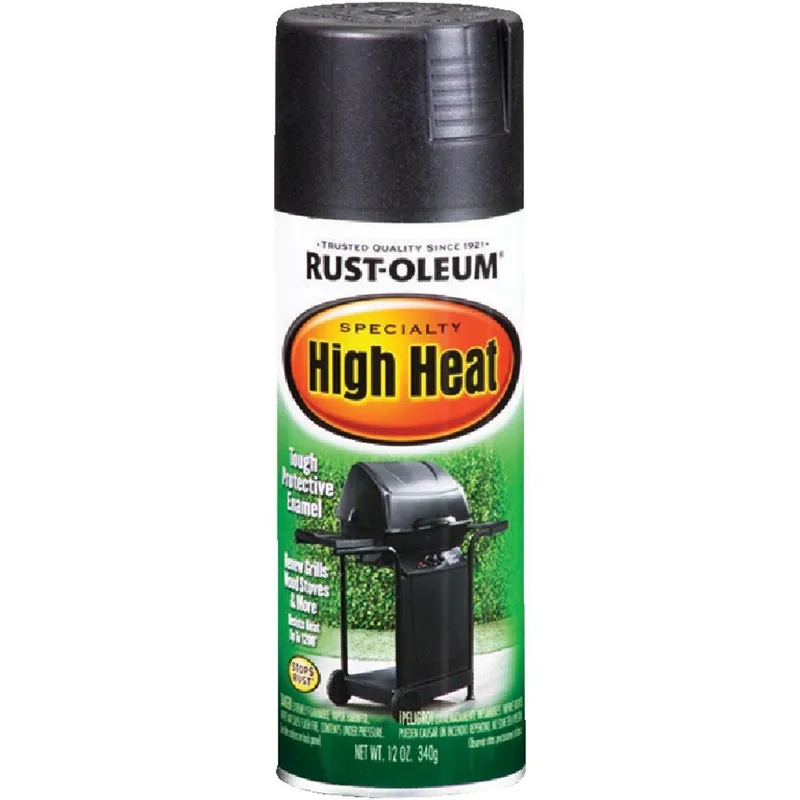 Rust-Oleum 7778830 Black Satin 12 Oz High Heat Spray Paint