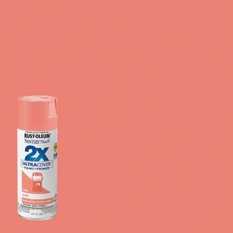 Rust-Oleum 334052 Painter's Touch 2X Ultra Cover 12 Oz. Gloss Paint + Primer Spray Paint