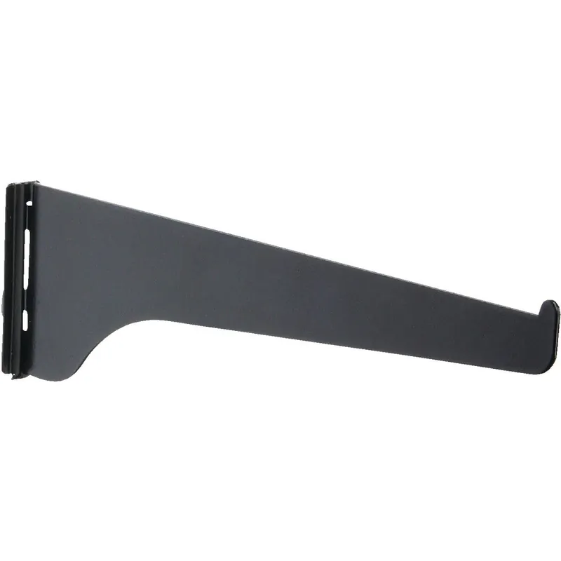 Knape & Vogt 180 BLK 12 - 12 In. Black Steel Regular-Duty Single-Slot Shelf Bracket