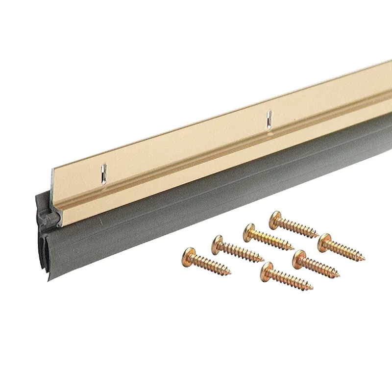 M-D 05702 M-D 1-1/4 In. x 36 In. Brite Gold Aluminum & Vinyl Door Sweep