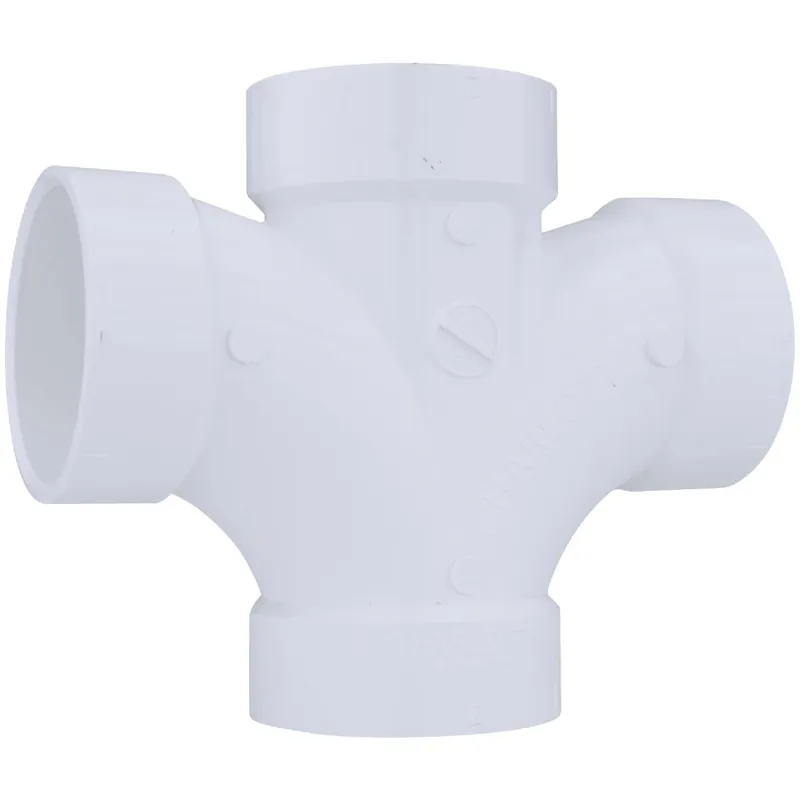 Charlotte Pipe PVC004280800HA 2 In. Double Sanitary DWV PVC Tee
