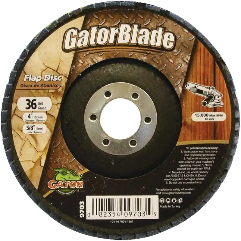Gator 9703 Gator Blade 4 In. x 5/8 In. 36-Grit Type 29 Angle Grinder Flap Disc