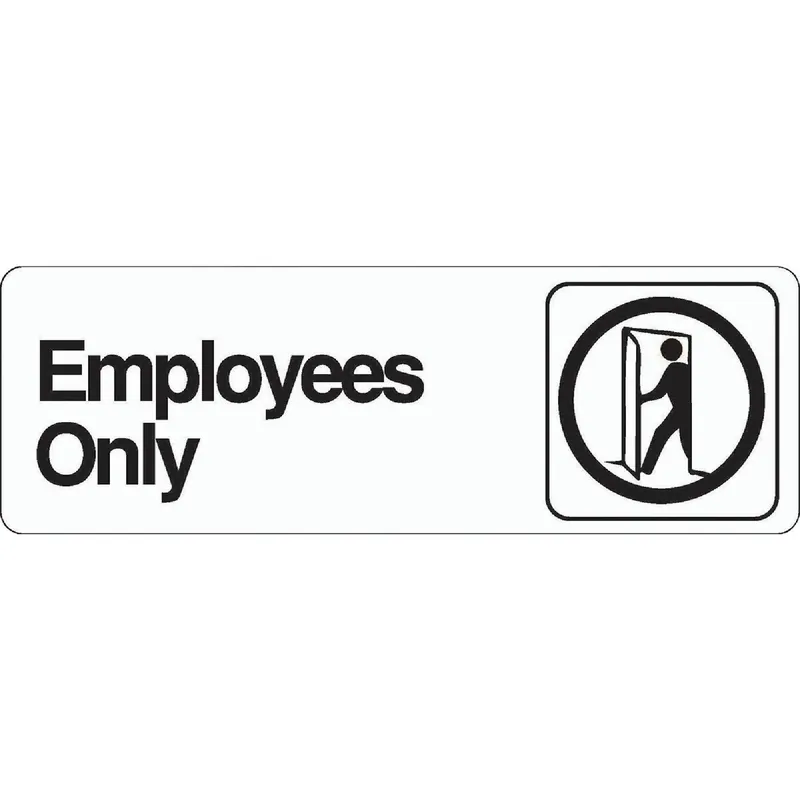 Hy-Ko D-2 Employees Only Plastic Sign