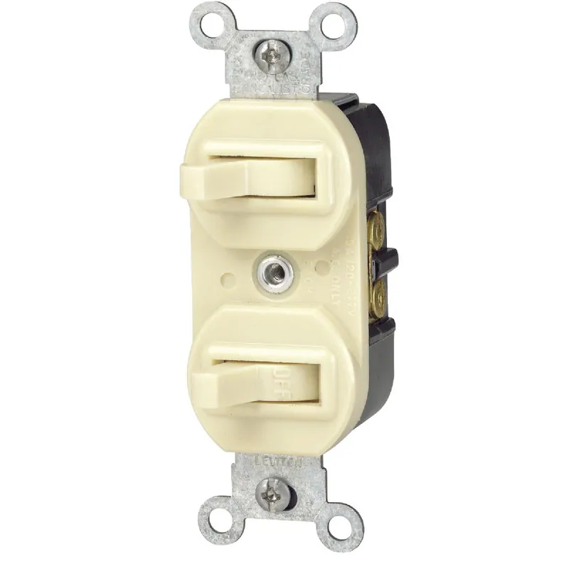 Leviton R61-05241-IKS Single Pole & 3-Way Ivory 15A Duplex Switch