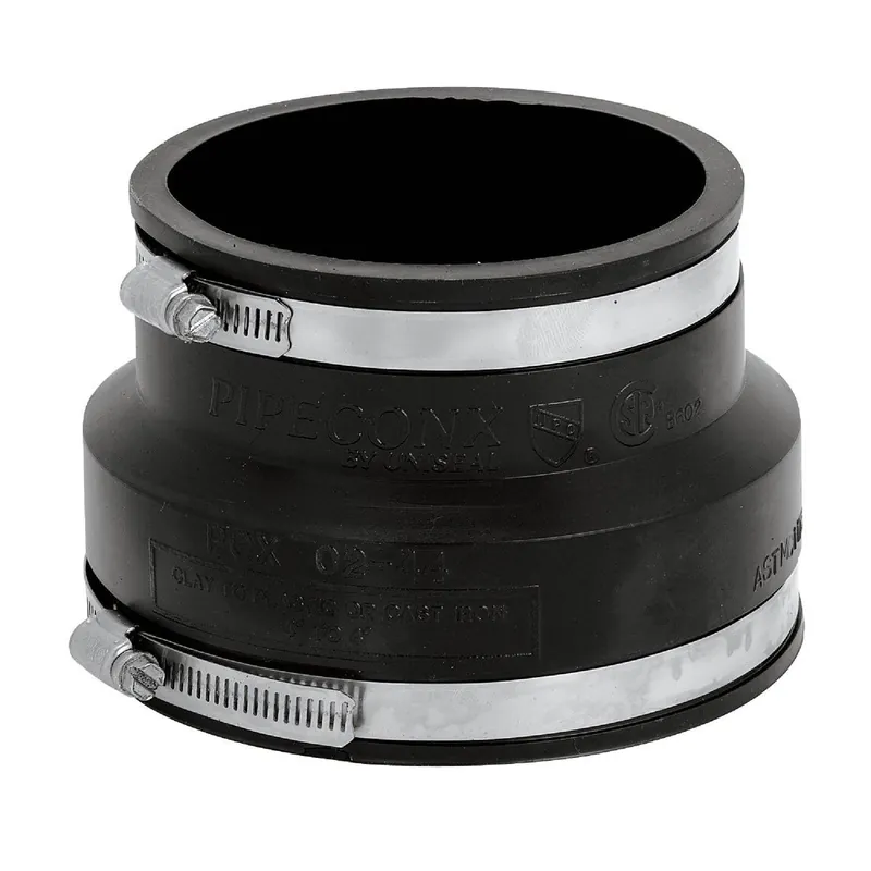 Fernco P1002-44 FJSP1002-44 4 In. x 4 In. Clay to Cast Iron or Plastic Reducing PVC Coupling