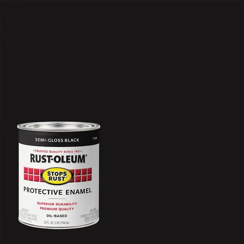 Rust-Oleum 7798502 Stops Rust Oil Based Semi-Gloss Protective Rust Control Enamel Black 1 Qt.
