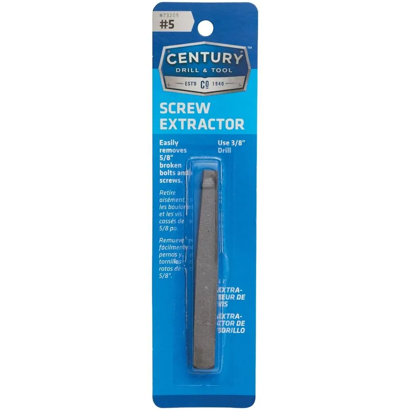 Century Drill Tool 73205 #5 Straight Flute Screw Extractor