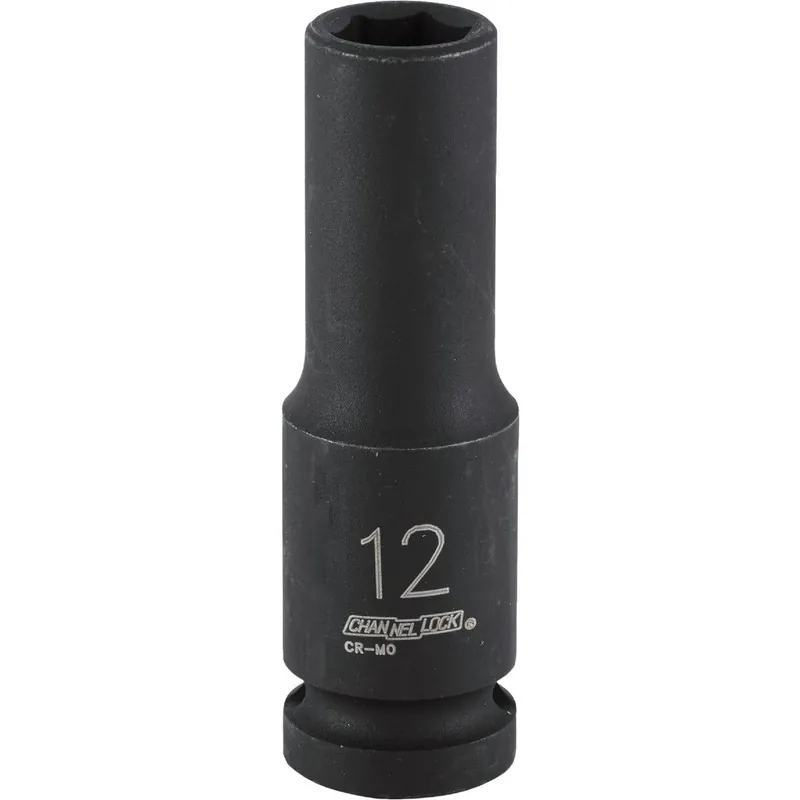 Channellock 302897 1/2 In. Drive 12 mm 6-Point Deep Metric Impact Socket
