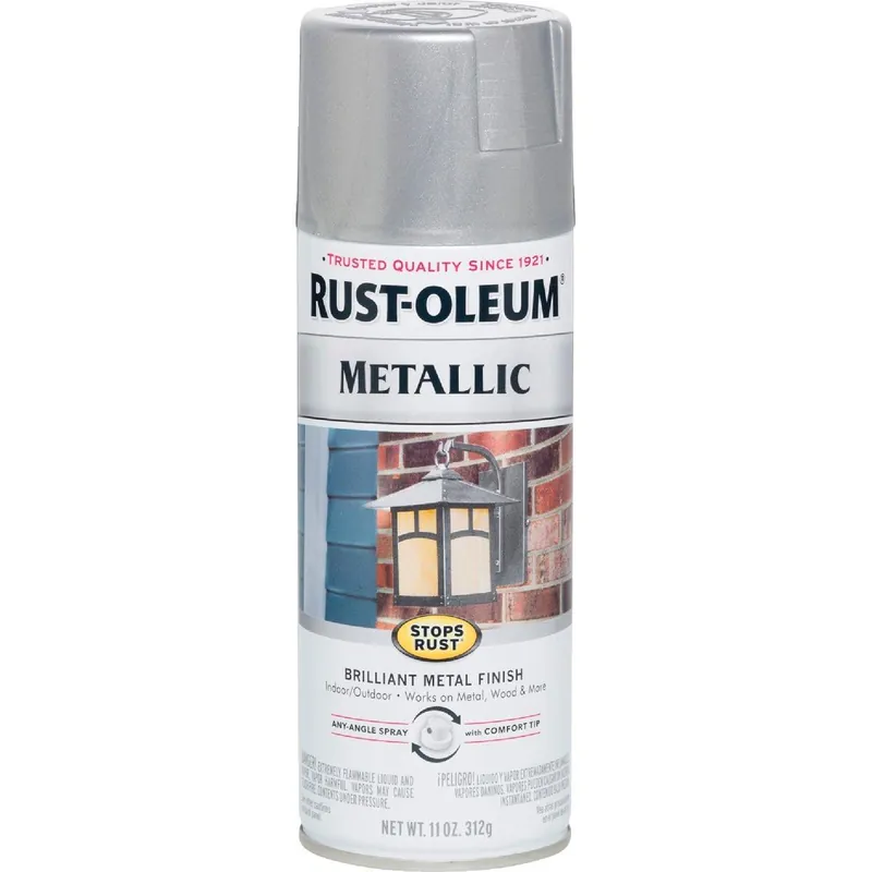 Rust-Oleum 7271830 Stops Rust 11 Oz. Metallic Satin Spray Paint Silver