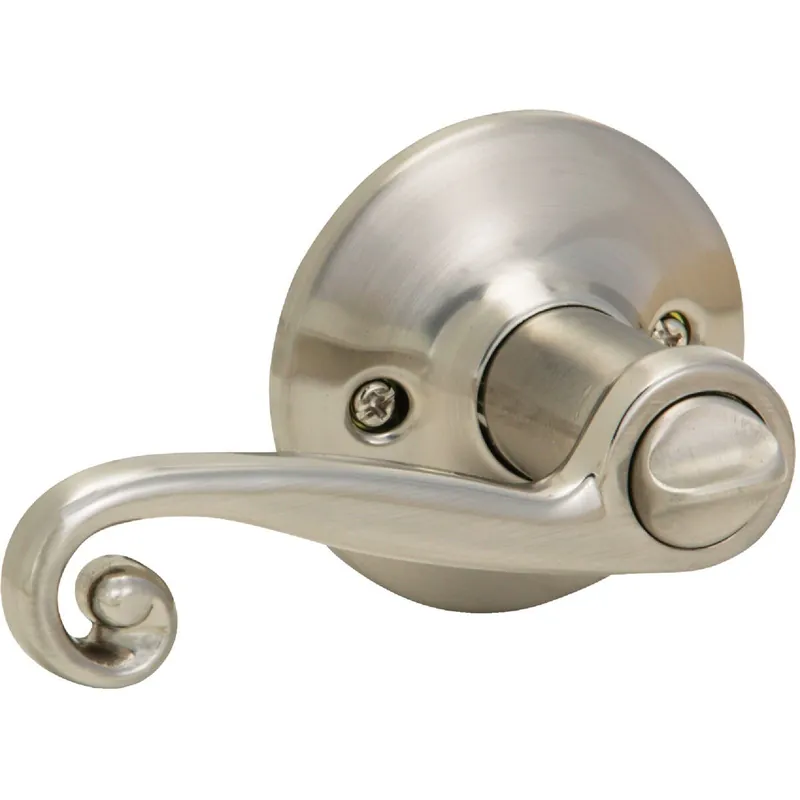 Steel Pro L6X201B Brushed Nickel Scroll Privacy Door Lever