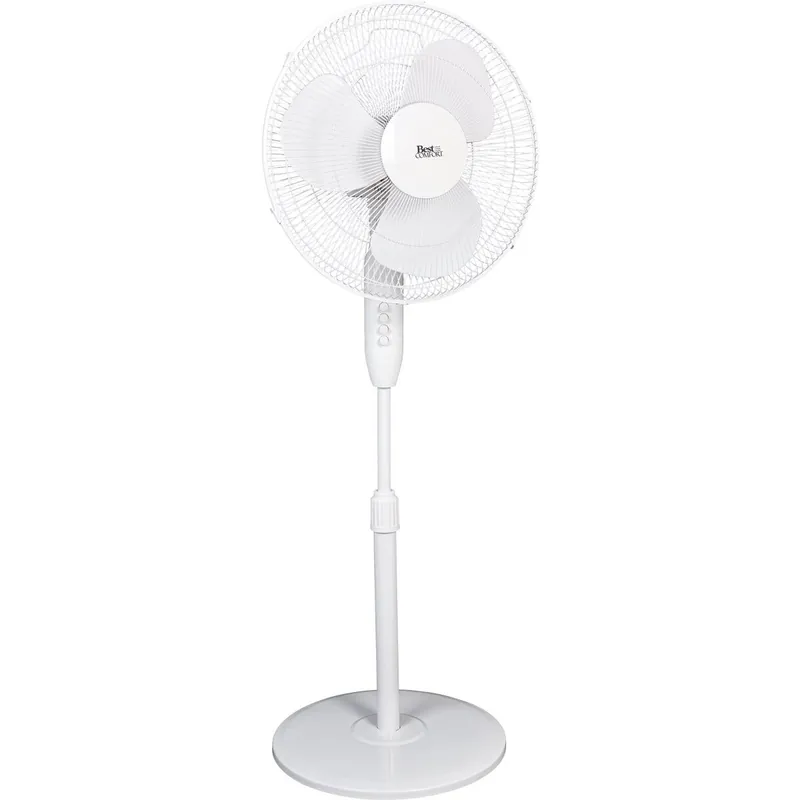 Best Comfort FSD-40W DIBFSD-40W 16 In 3-Speed Extends to 49 In H White Oscillating Pedestal Fan