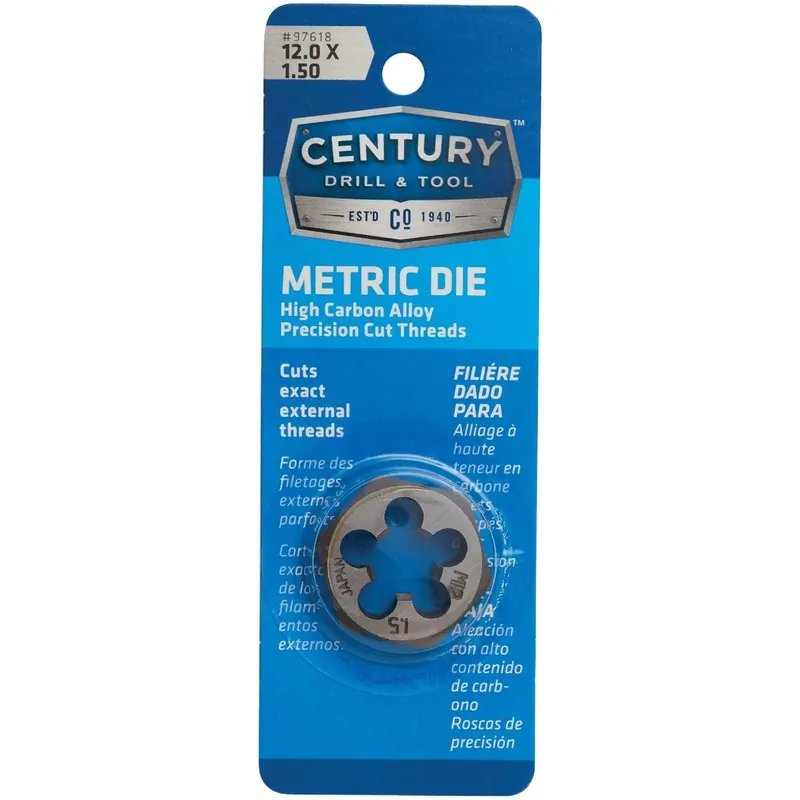 Century Drill Tool 97618 Hexagon Pipe Die 12.0x1.50 NPT